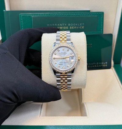Rolex Datejust 31 31mm Stainless Steel And Yellow Gold Silver Diamond Dial Jubilee 278383rbr