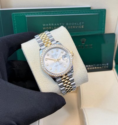 Rolex Datejust 31 31mm Stainless Steel And Yellow Gold Silver Diamond Dial Jubilee 278383rbr
