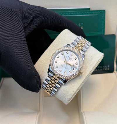 Rolex Datejust 31 31mm Stainless Steel And Yellow Gold Silver Diamond Dial Jubilee 278383rbr