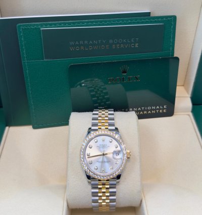 Rolex Datejust 31 31mm Stainless Steel And Yellow Gold Silver Diamond Dial Jubilee 278383rbr