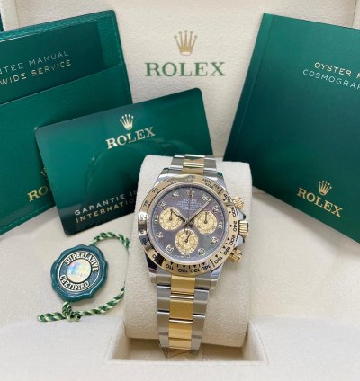 Rolex Daytona 116503 Black Mother Of Pearl mop Diamond Tahitian Dial Two Tone Yellow Gold