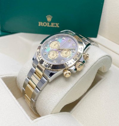 Rolex Daytona 116503 Black Mother Of Pearl mop Diamond Tahitian Dial Two Tone Yellow Gold