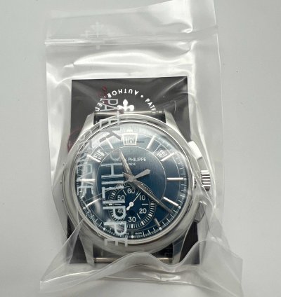 Patek Philippe Annual Calendar Chronograph Serviced 5905p Blue Dial Platinum