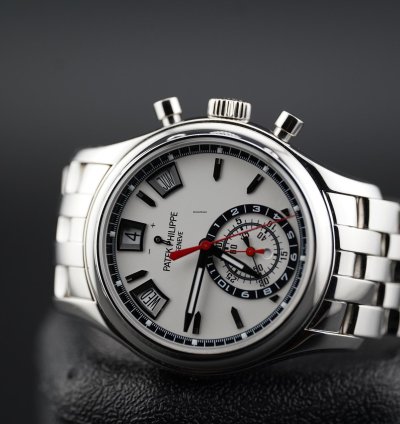 Patek Philippe Annual Calendar Chronograph Ss White Dial 5960