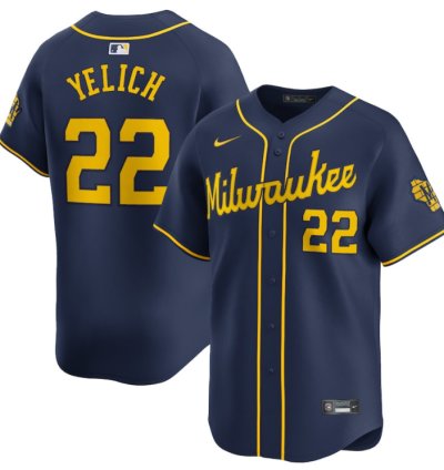 Christian Yelich 22 Milwaukee Brewers Alternate Limited Men Jersey - Navy