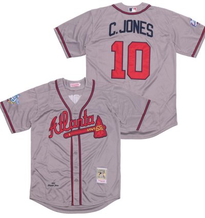 Atlanta Braves Chipper Jones Gray 1999 Throwback Jersey