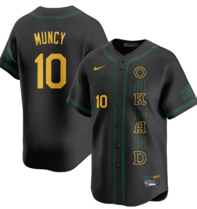 Max Muncy Jersey 10 Oakland Athletics City Connect Concept Stitched Black