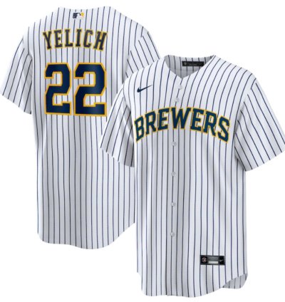 Christian Yelich 22 Milwaukee Brewers Alternate Player Men Jersey - White
