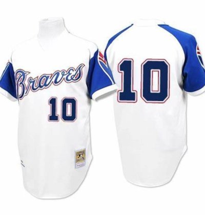 Atlanta Braves Chipper Jones White 1974 Throwback Pullover Jersey