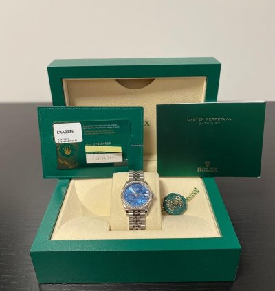 Rolex Datejust 31 Blue Azzuro Floral-motif Diamond