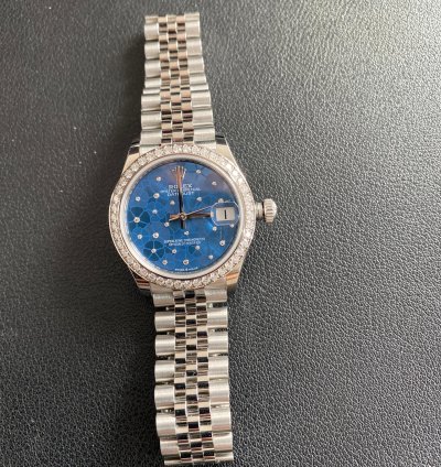 Rolex Datejust 31 Blue Azzuro Floral-motif Diamond