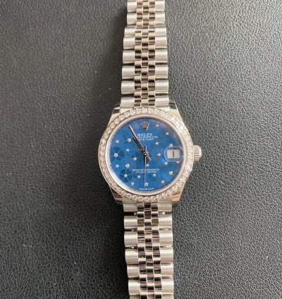 Rolex Datejust 31 Blue Azzuro Floral-motif Diamond
