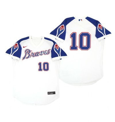 Atlanta Braves Chipper Jones White Throwback Jersey