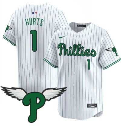Jalen Hurts Jersey 1 Philadelphia Phillies 2025 Vapor Premier Limited Stitched Pinstripe