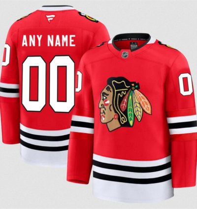 Mens Custom Chicago Blackhawks Jersey Name Number 2025 Home Red