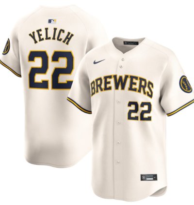 Christian Yelich 22 Milwaukee Brewers Home Limited Player Men Jersey - Cream