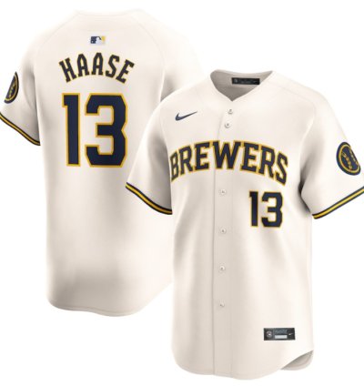 Eric Haase 13 Milwaukee Brewers Home Limited Player Men Jersey - Cream
