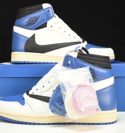 Nike Jordan 1 High X Fragment X Travis Scott Sailblue