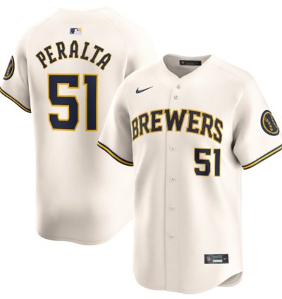 Freddy Peralta 51 Milwaukee Brewers Home Limited Player Men Jersey - Cream
