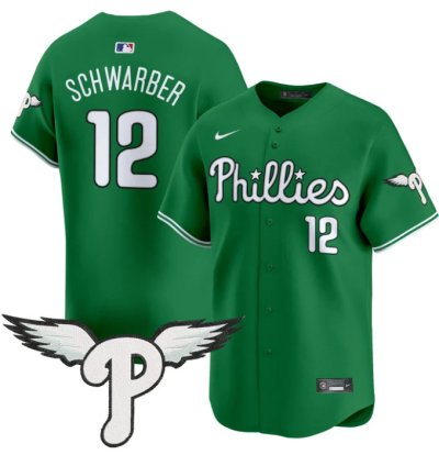 Kyle Schwarber Jersey 12 Philadelphia Phillies 2025 Vapor Premier Limited Stitched Kelly Green
