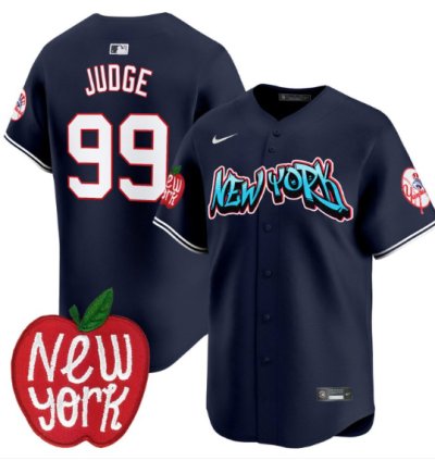 Aaron Judge Jersey 99 New York Yankees Apple Patch Vapor Premier Limited Stitched Navy