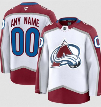 Mens Custom Colorado Avalanche Jersey Name Number 2025 White Away