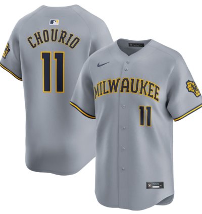 Jackson Chourio 11 Milwaukee Brewers Away Limited Men Jersey - Gray
