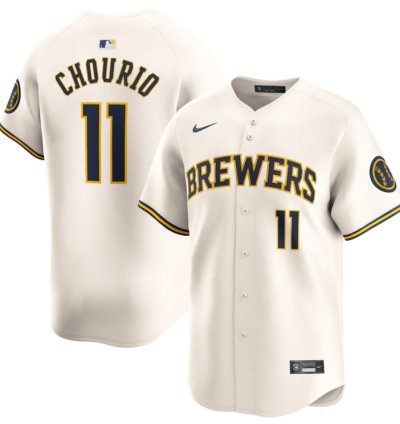 Jackson Chourio 11 Milwaukee Brewers Home Limited Men Jersey - Cream