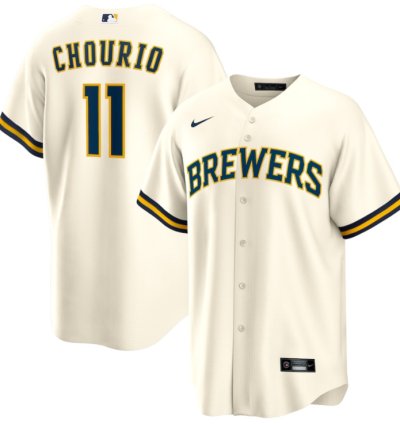 Jackson Chourio 11 Milwaukee Brewers Home Men Jersey - Cream