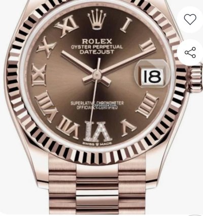 Rolex Datejust 31 Chocolate Roman Dial Rose Gold Datejust 31