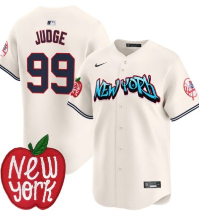 Aaron Judge Jersey 99 New York Yankees Apple Patch Vapor Premier Limited Stitched Cream