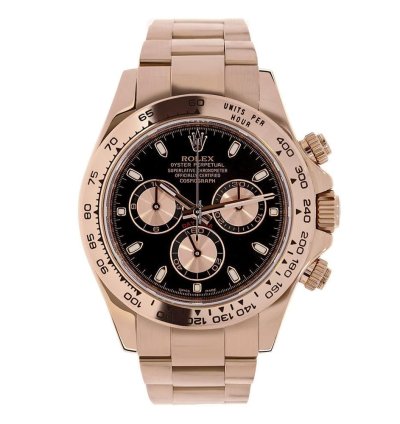 Rolex Daytona 116505 18k Rose Gold Black Index Dial 40 Mm