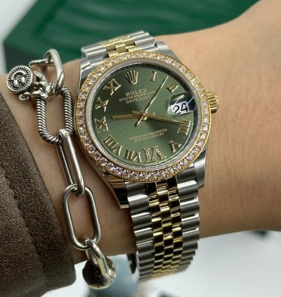 Rolex Datejust 31 Diamond Bezel Green Vi Jubilee