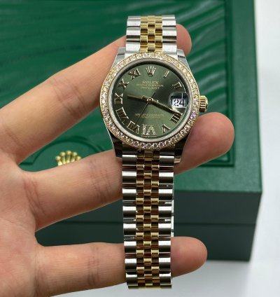 Rolex Datejust 31 Diamond Bezel Green Vi Jubilee