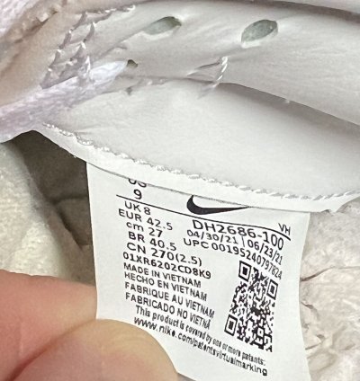 Nike Dunk Low Dover Street Market Triple White Velvet Size 9