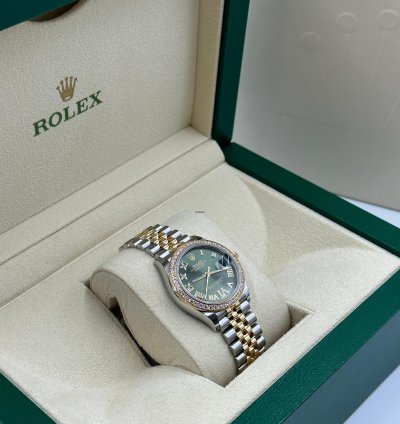 Rolex Datejust 31 Diamond Bezel Green Vi Jubilee