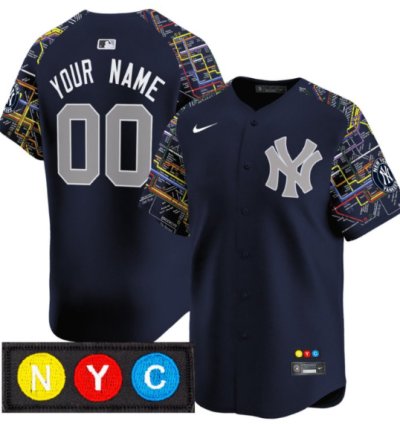 Custom New York Yankees Jersey Subway Style Vapor Premier Limited - Stitched