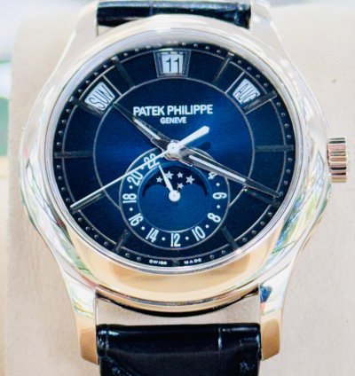 Patek Philippe Annual Calendar Complications 5205g-013 Blue 18k White Gold Men Watch Box Paper Mint
