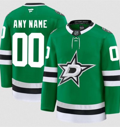 Mens Custom Dallas Stars Jersey Name Number 2025 Home Green Stitched