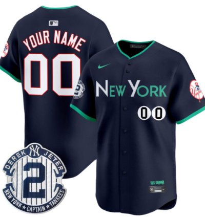 Custom New York Yankees Jersey City Connect Vapor Premier Limited Stitched Navy