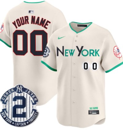 Custom New York Yankees Jersey City Connect Vapor Premier Limited Stitched Cream