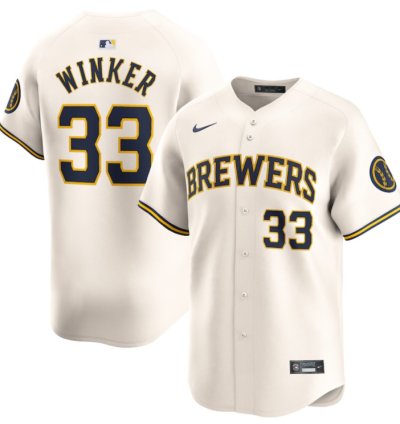 Jesse Winker 33 Milwaukee Brewers Home Limited Player Men Jersey - Cream