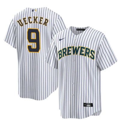 Men Bob Uecker 9 Milwaukee Brewers Alternate Jersey - White