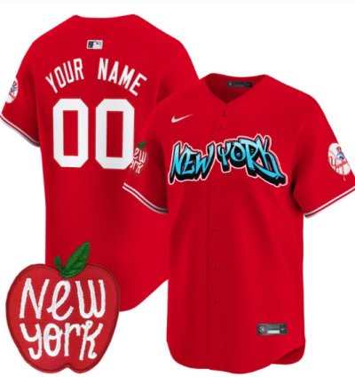Custom New York Yankees Jersey Apple Patch Vapor Premier Limited All Stitched Red