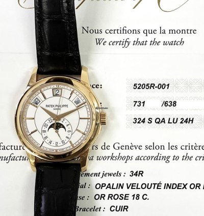 Patek Philippe Annual Calendar Complications Annual Calendar 40mm 5205r-001 Rose Gold With Brown Leather Watch White Dial 2020