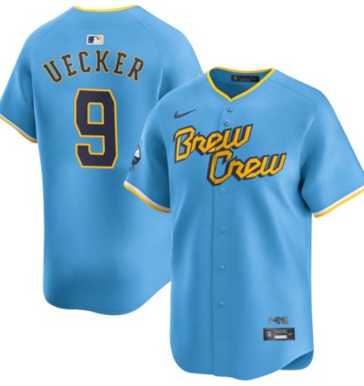 Men Bob Uecker 9 Milwaukee Brewers City Connect Limited Jersey - Powder Blue
