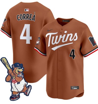 Carlos Correa Jersey 4 Minnesota Twins Tc Bear Patch Vapor Premier Limited Stitched