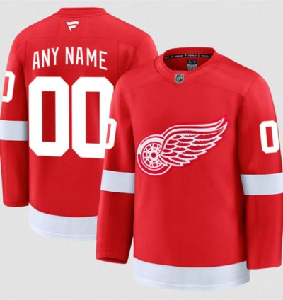 Mens Custom Detroit Red Wings Jersey Name Number 2025 Home Red Stitched