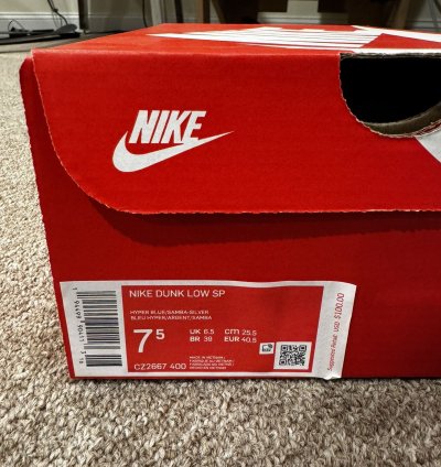 Nike Dunk Low Sp Samba 7 5 Never Worn
