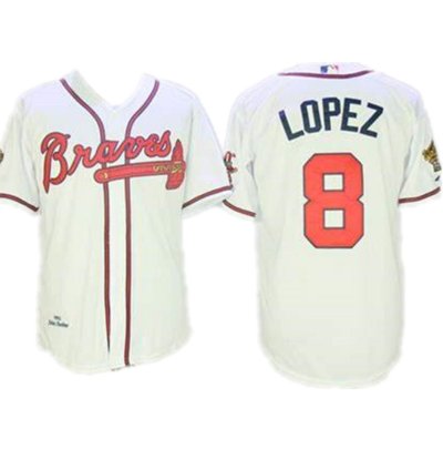 Atlanta Braves Javier Lopez White 1995 Throwback Jersey